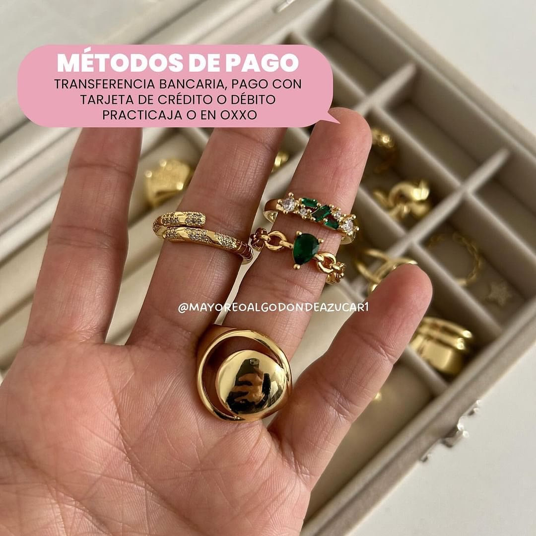 Anillos oro laminado 100 piezas.